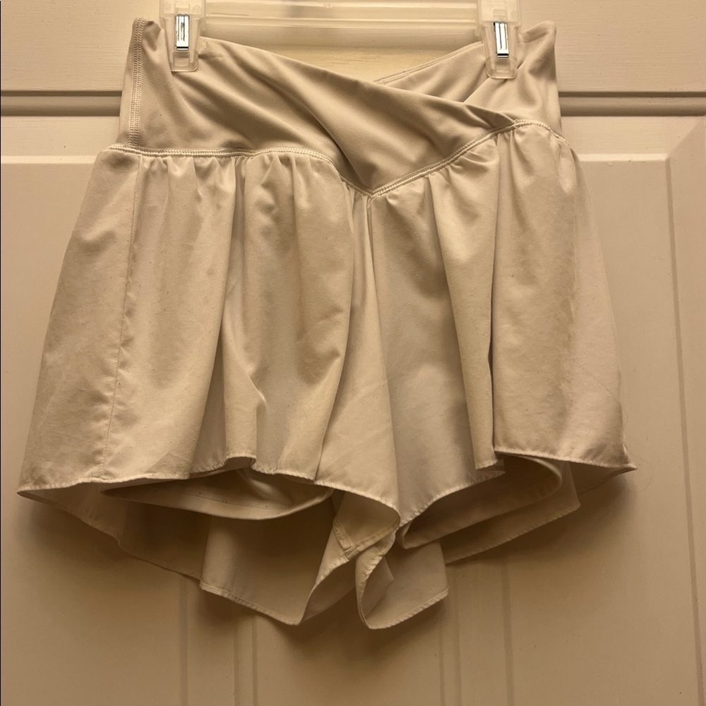 Beige Flowy Skort